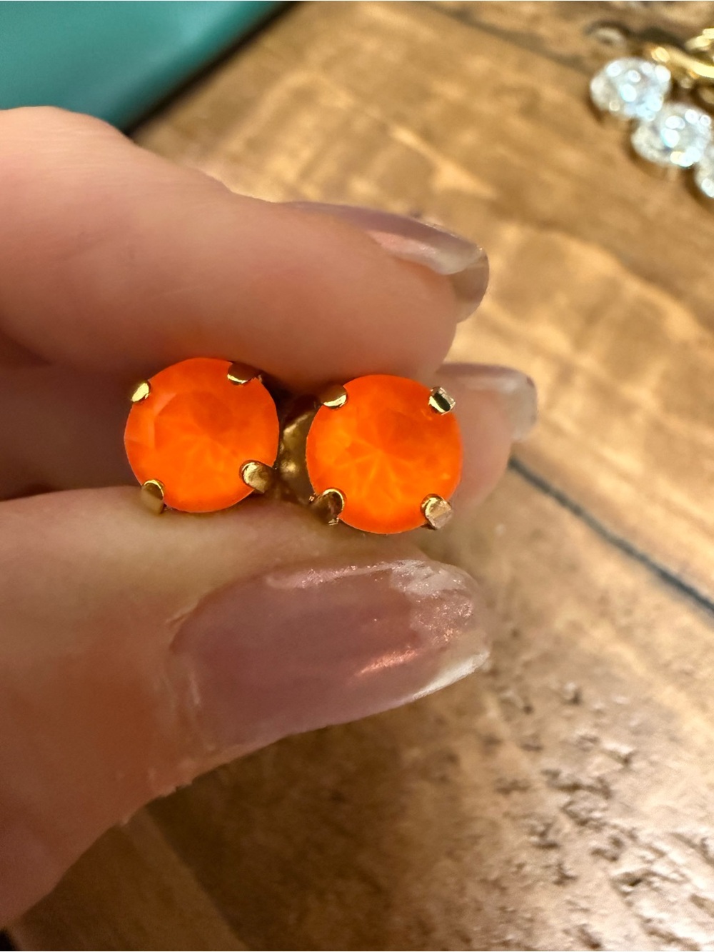 TOVA Oakland Stud Earrings in Electric Orange